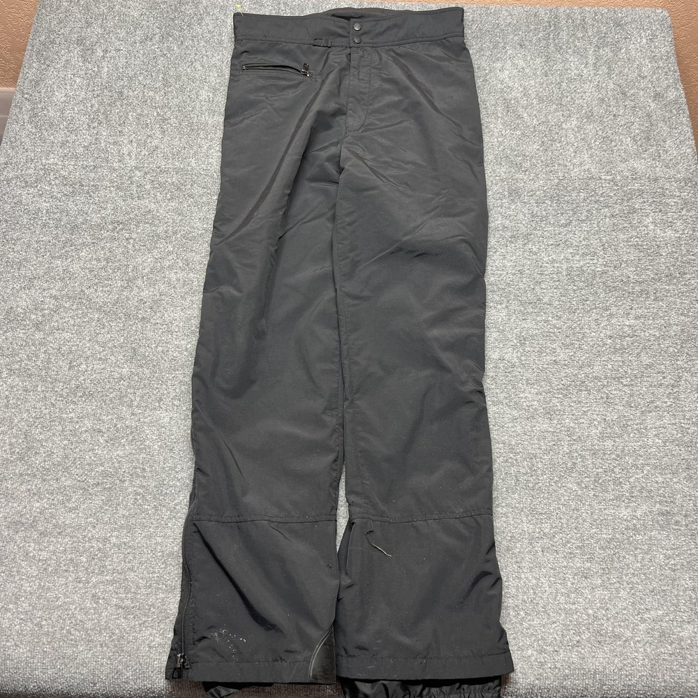 Eddie Bauer Snow Pants Mens Large Tall Black Nylon Lined Ski